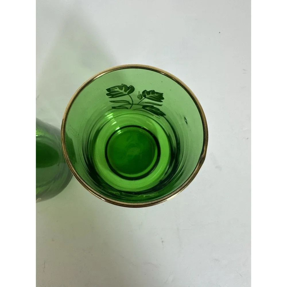 Emerald Green Glasses Juice 3 5/8